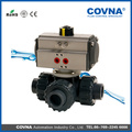 China wholesale PVC/CPVC/PP/PVDF/UPVC plastic 3 way ball valve for water treatment